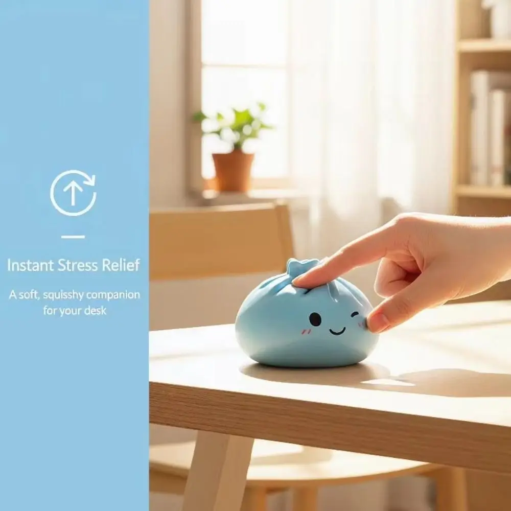 Slow Rebound Bubble Bun Fidget Soft Rebound Glitter Squeeze Bubble Bun Colorful Cartoon Shape Soft Squishy Boys Girls