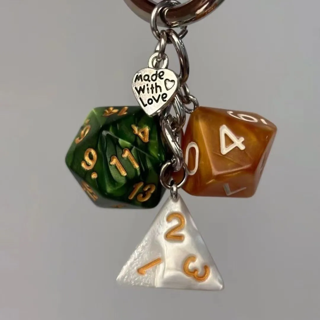 Punk Hiphop Black Dice No. 8 Billiard Keychain Y2K Pink Lucky Dice Starburst Pendant Bag Charms Hanging Ornament Accessorie Gift image 3