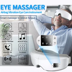 4D Smart Eye Massager con vibrazione di calore Airbag vibratore strumento per la cura degli occhi impacco caldo Bluetooth Eye Massager Mask Vibrator