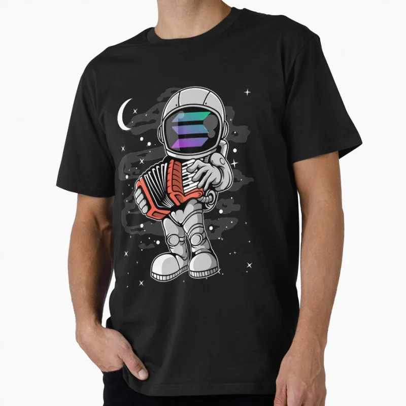 

Astronaut Accordion Solana SOL Coin To The Moon Crypto Token Cryptocurrency Blockchain Wallet HODL Gift T shirt Large size Tops