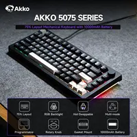 Akko 5075 V3 75% Teclado mecánico 8000/10000mAh 2,4 GHz inalámbrico/con cable tipo C/BT 5,0 junta RGB de intercambio en caliente para escribir juegos