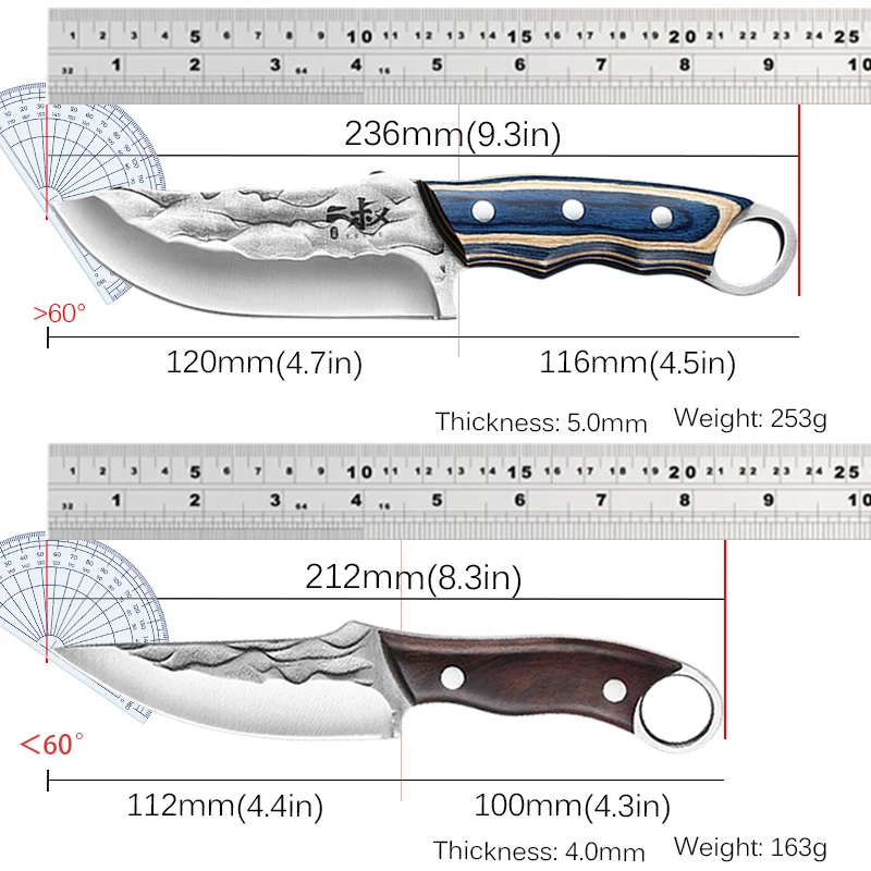 Meat Cleaver Knife Hand Forged 5Cr15Mov Stainless Steel Fishing Knife Fruit Butcher Boning Kitchen Chef Knife