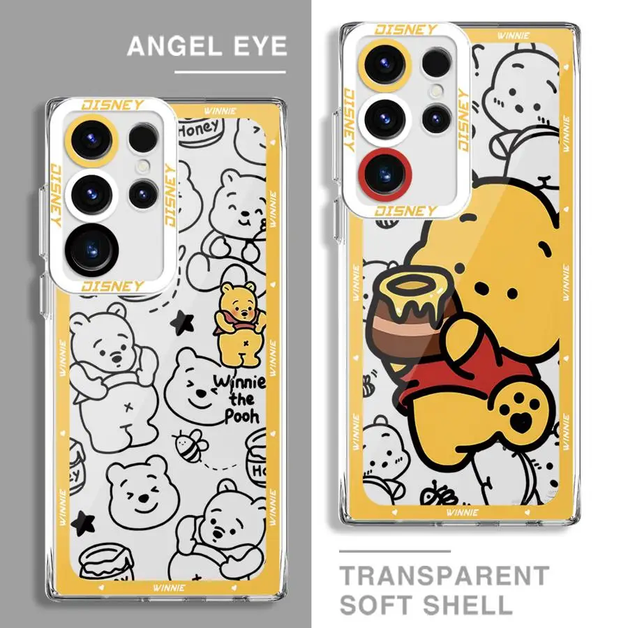 Чехол Disney Winnie The Pooh для Samsung Galaxy S24 Ultra S20 FE S21 S22 S23 Ultra FE S10 Plus Note 20 Ultra 10 Plus Clear Soft