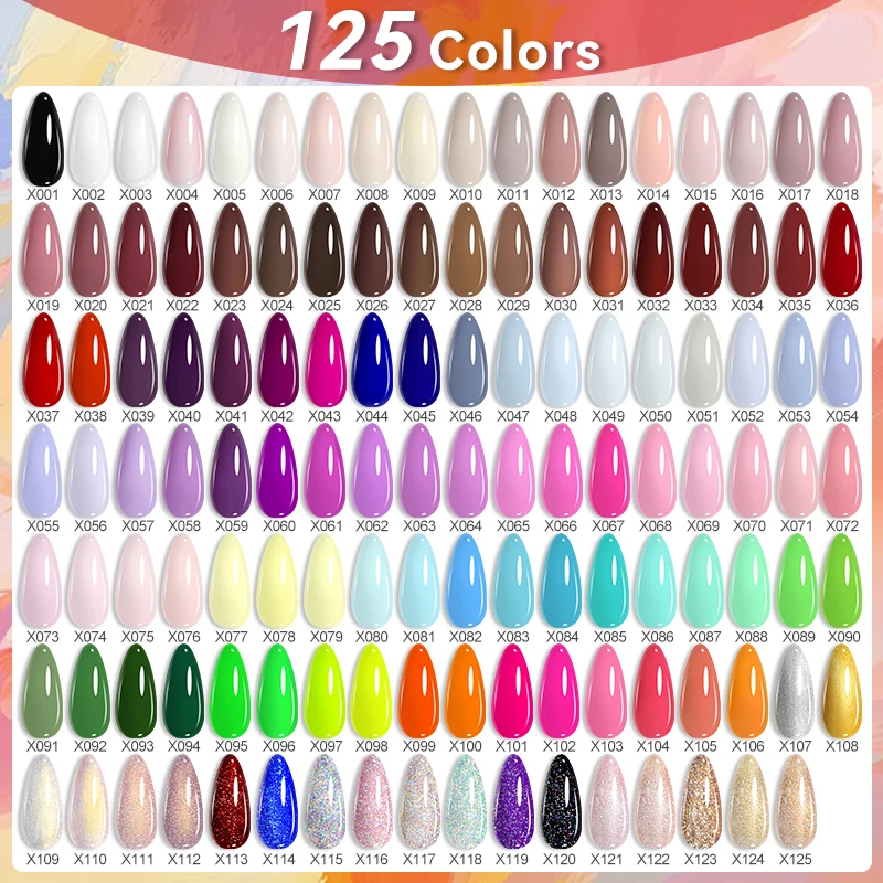 LILYCUTE 125 Colors 7ML Nail Gel Polish Semi-Permanent UV Gel Base Top Coat Soak Off UV LED Nail Gel Varnish Nail Art Manicure