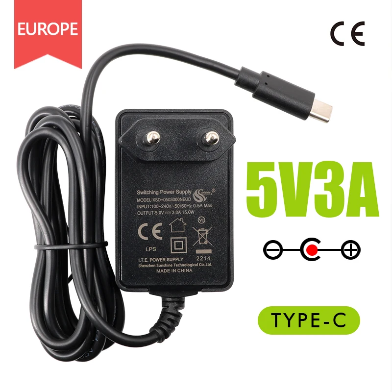 Orange Pi 5V3A EU Type-C Power Supply