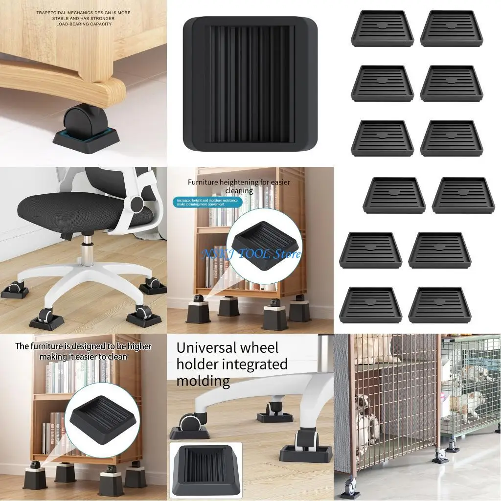 

L8RC TPU Material Casters Cups Odorless Tool Easy Installation Furniture Glides 6pcs for Sensitive Household Environment