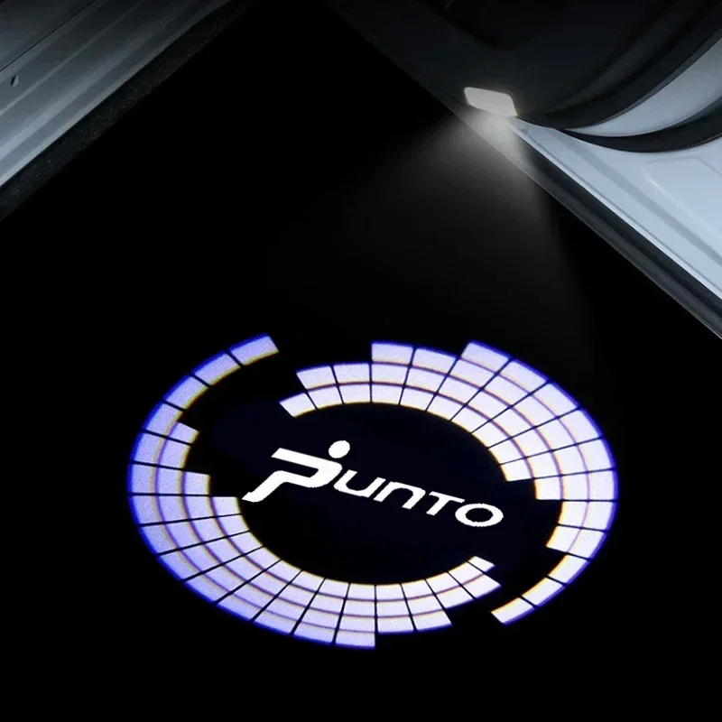2Pcs HD Projector LED Car Emblem Door Welcome Lights Shadow Lamp Night Signal Light Decor Accessories For FIAT Punto 2008-2015