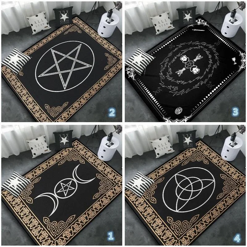 Anime Altar Tarot Card Magic The Gathering Moon Wicca Satanic Area Rug Goth Decor Spooky Stars and  Occult Carpet Witchcraft