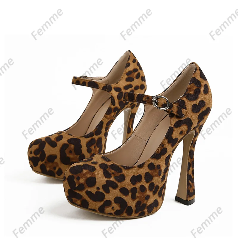 Femme Artisan Crafted Animal Print Mary Jane Heels - Bold Fashion Statement Footwear Ladies US Size 35-45