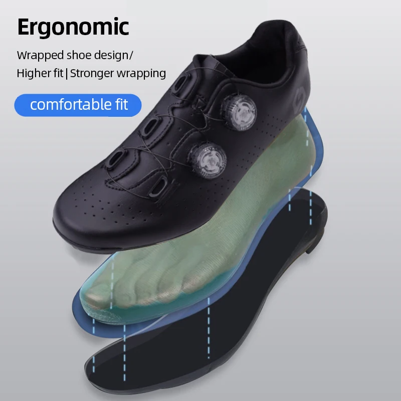 SIDEBIKE Men\'s Sneakers for Road Bike Carbon Sole Cycling Shoes Self-locking Outdoor Men\'s Sports Shoes for Running Breathable