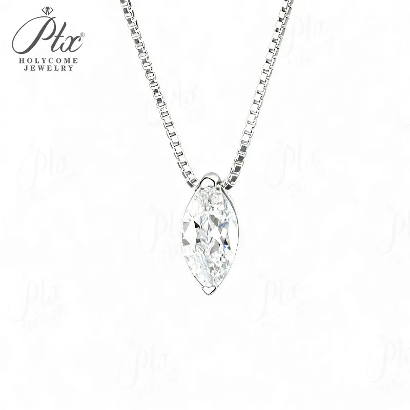 

1-3CT Marquise Cut Moissanite Necklace – Hypoallergenic Sparkling Pendant Women’s Daily Match & Christmas Gift