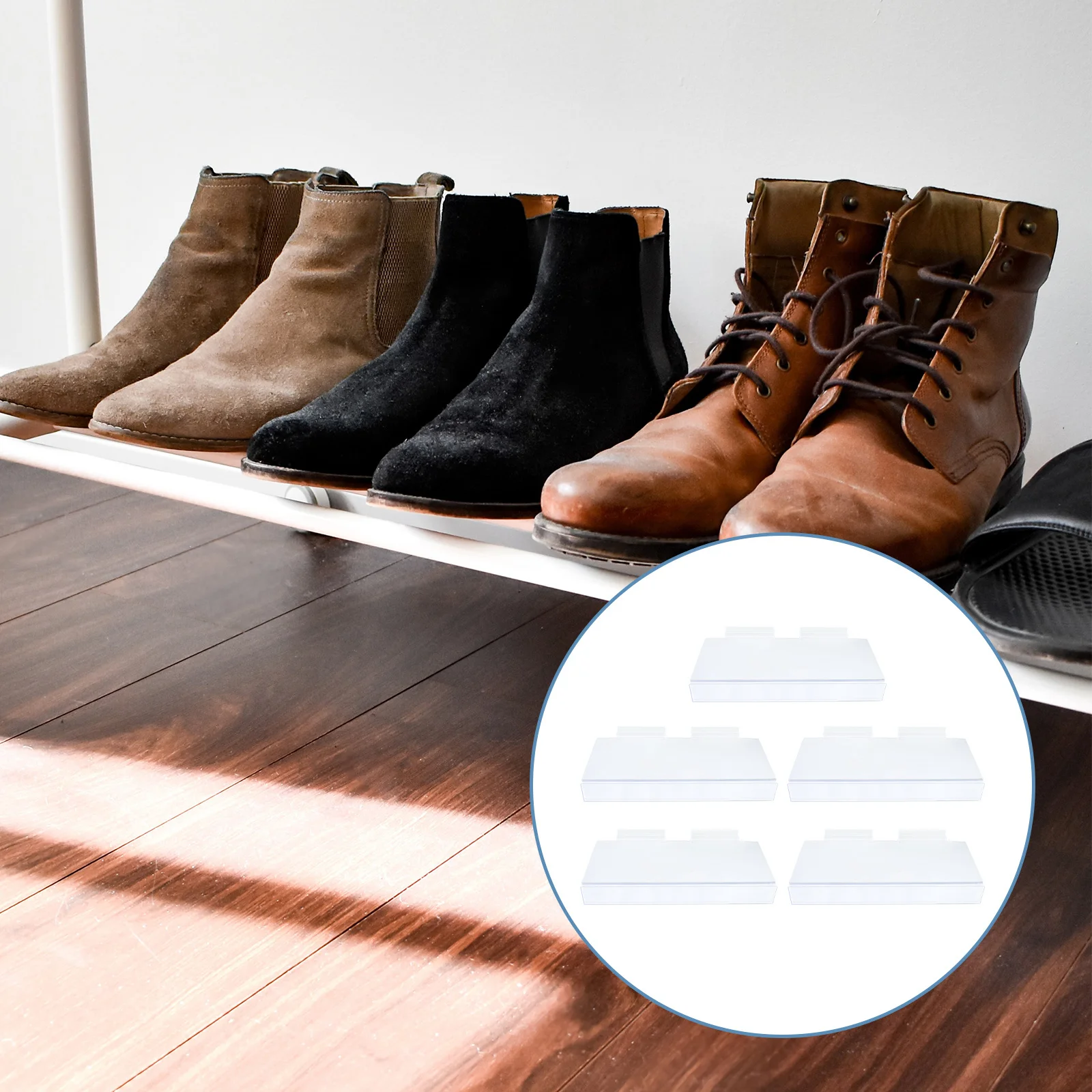 

5Pcs Transparent Plastic Shoe Display Stand Rack for Shopping Mall Sneaker Holder Clear Retail Shop Shelf Shoe Display Stand