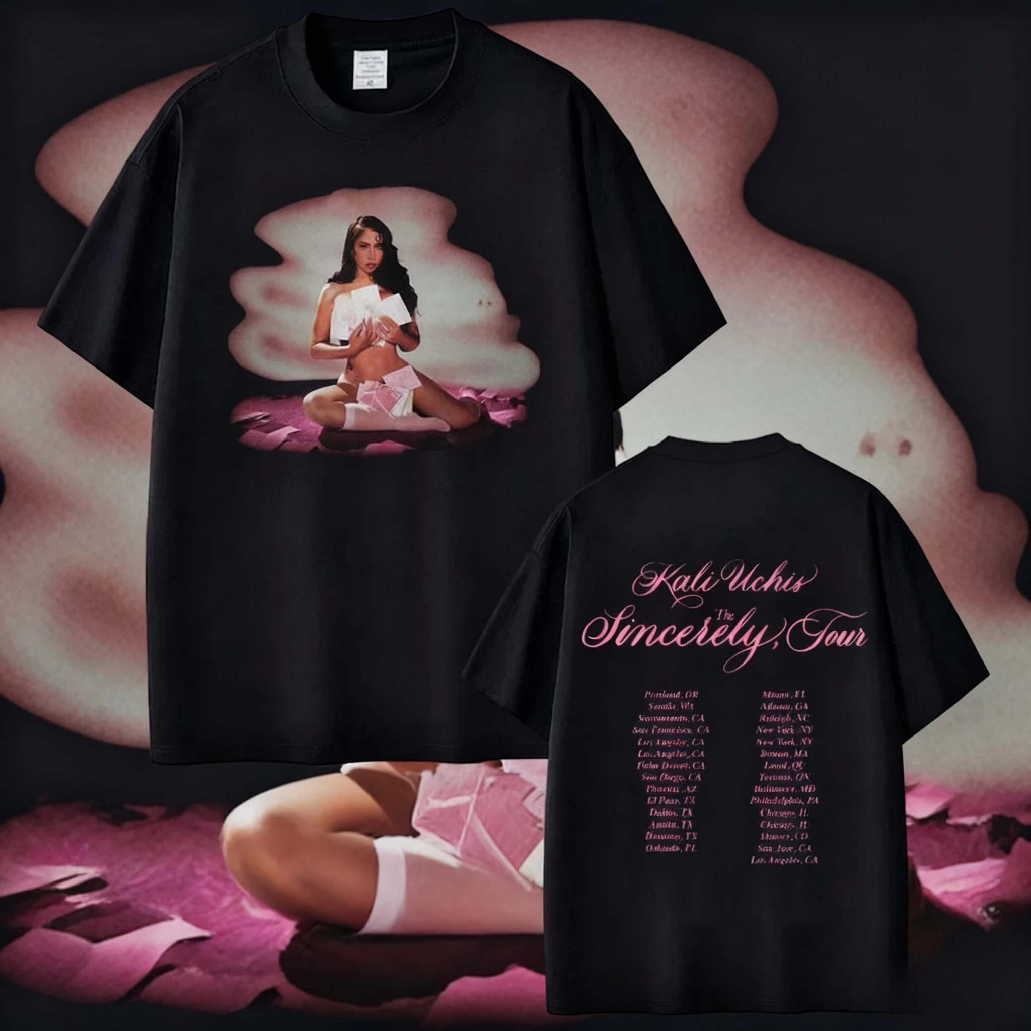 2025 كالي UCHIS جولة مخلقة الرجال النساء فضفاضة 100% القطن الخالص المطبوعة بلايز الجمالية العصرية الشارع الشهير تنفس Y2k