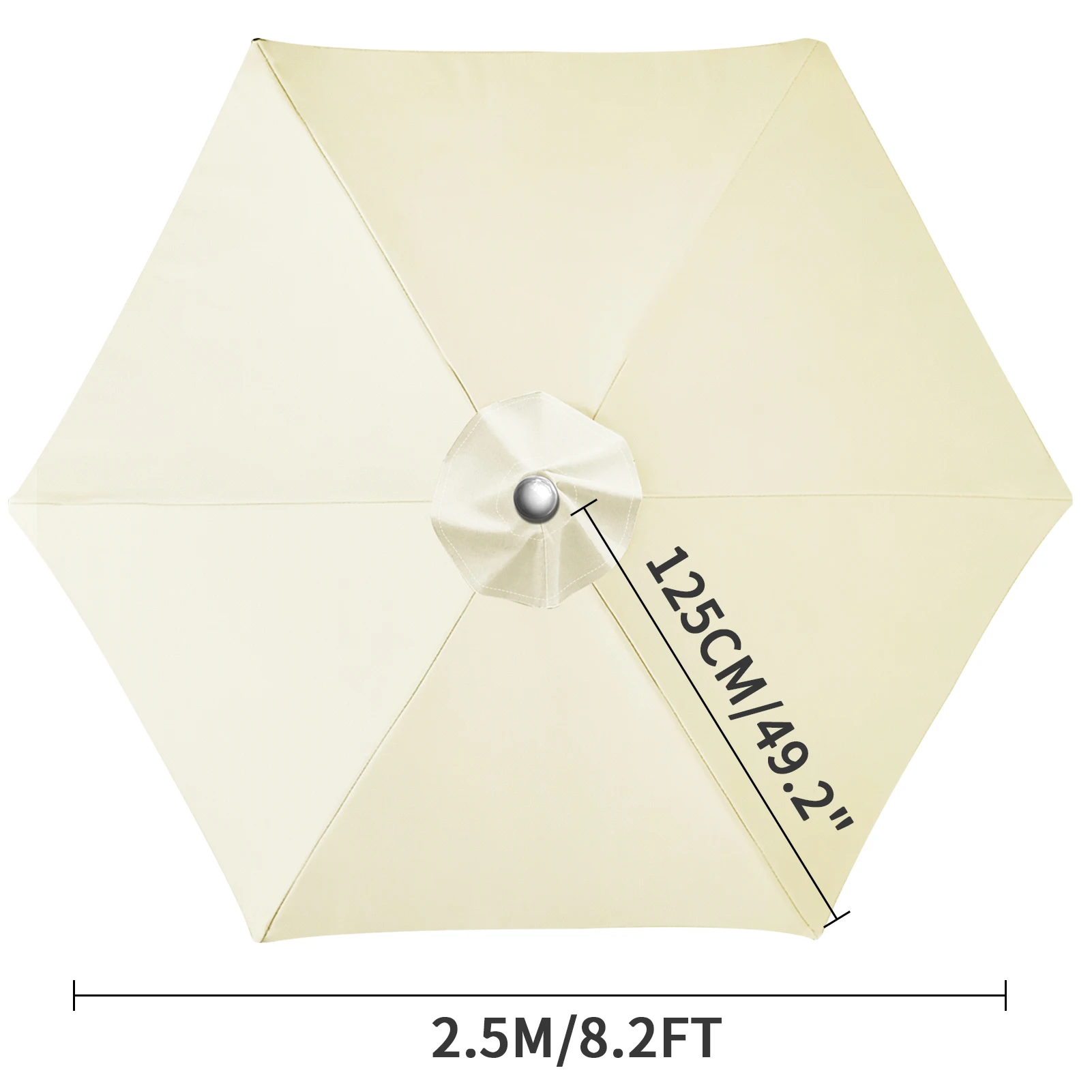 Waterdichte vervangende parapluhoes 2/3M Patio Parasol Cover UV-Anti Canopy Cover Vervanging Parasol Cover voor balkontuin