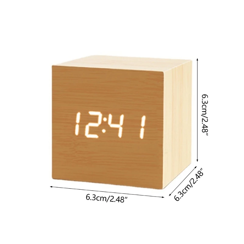 Cube Voice Control Alarm Clock Decorative Clock Party Decoration for Bedroom Holiday Party Decoration Supplies