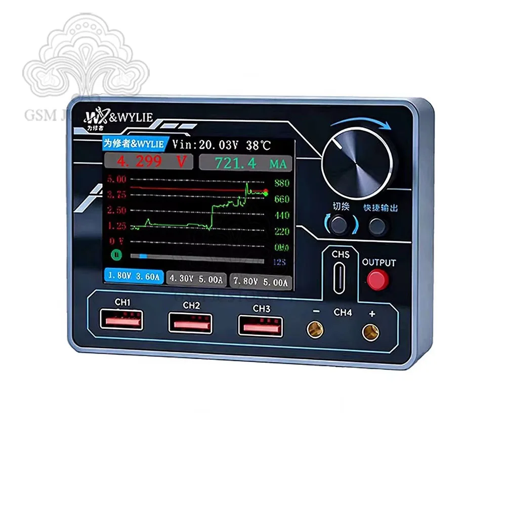 WYLIE PTV1 0.1mA Resolution Smart Power Meter Multi-Channel Independent Output PD/QC Tester for Precision Equipment Repair