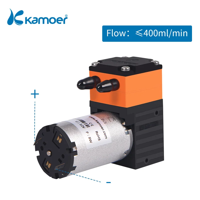 Kamoer KLP01 Mini Brush Diaphragm Liquid Pump 12V/24V with Brush DC Motor Straight Joint Single Head for Lab Analysis and Liquid