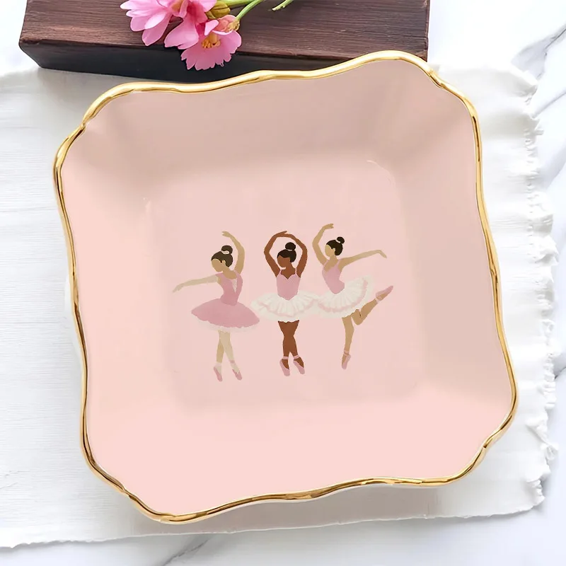 

1 шт., рождественский подарок для любителей балетов, узоры, обручальное кольцо, блюдо, подарок подружке невесты для женщин