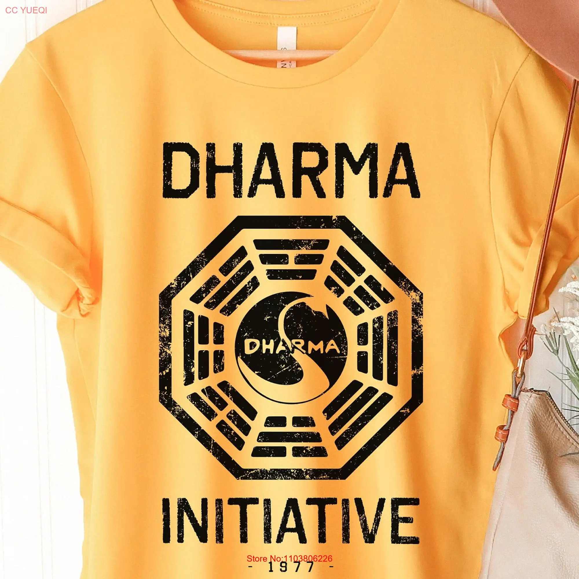 Dharma T Shirt Initiative 1977 TV Show LOST printed cotton 8997 fan retro gift series long or short sleeves