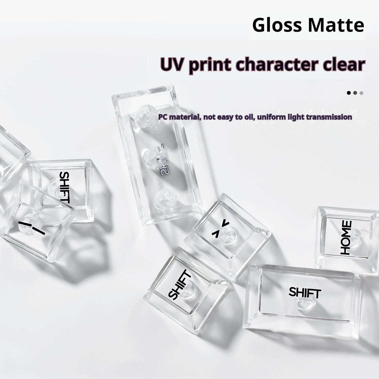 132 Keys Cherry Profile Transparent Keycaps for 60% 65% 75% 100% Backlit Wireless Gateron Mx Switches Mechanical Gaming Keyboard