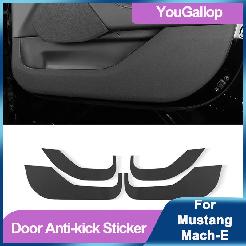 Door Anti-kick Pad Sticker for Ford Mustang Mach-E Kids Anti Kick Anti-Dirty Leather Protective Cover Film Car Interior Stickers