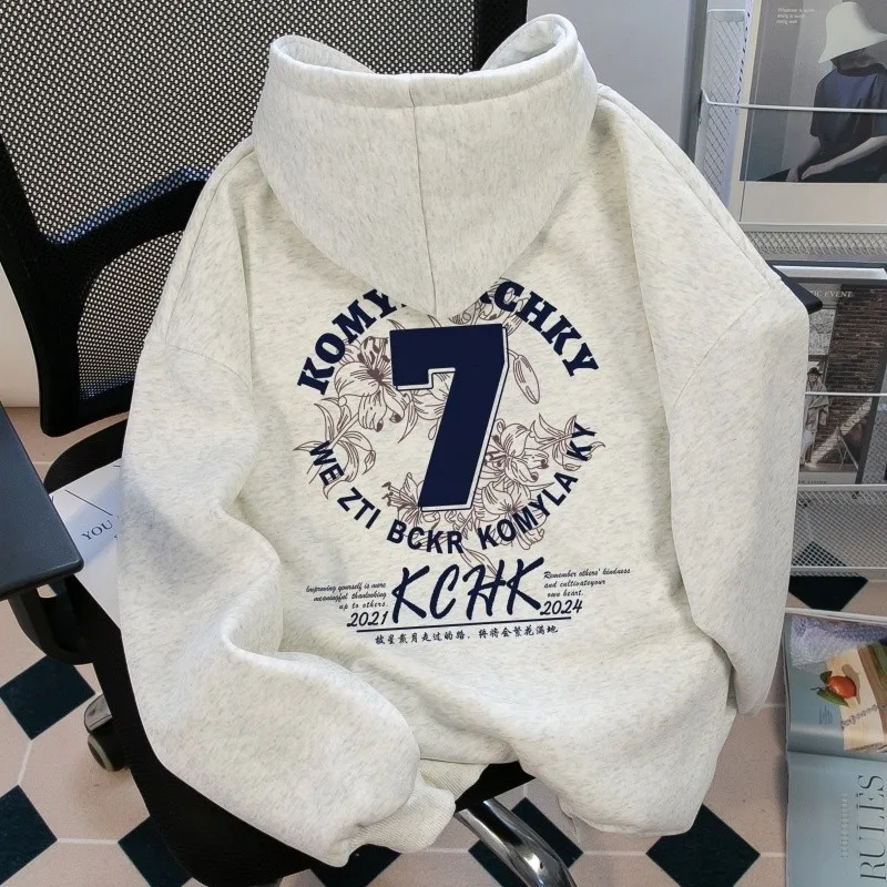 

Autumn Winter Fce Lined Hoodie Men's Brand Outlet Tagl New Sle Sweatirt Youth Trendy Long Sve round Ne Top