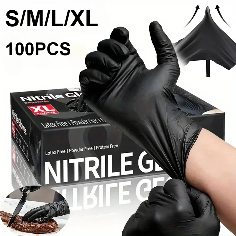10-100PCS Handschuhe Schwarz Waschen Geschirr Einweg Latex Kostenloser PVC Handschuh Auto Industrie Pet Care Küche Handschuhe für kochen