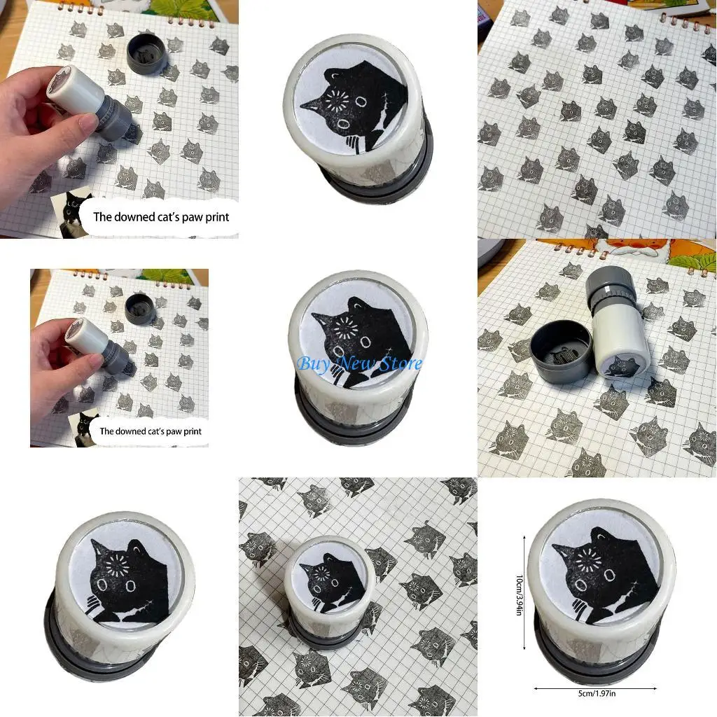 

20CE Small Cats Theme Plastic Seal Tool Multipurpose Stamping Solution School Stationerys Gift for Workstation Organization