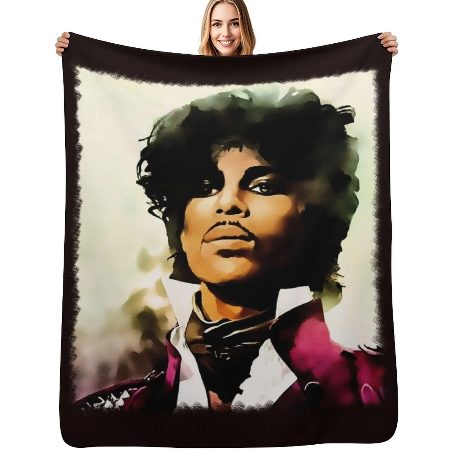 

Prince legendary pop icon pop music singer fan art Throw Blanket Fluffy Cozy Throw Blanket for Home Decor
