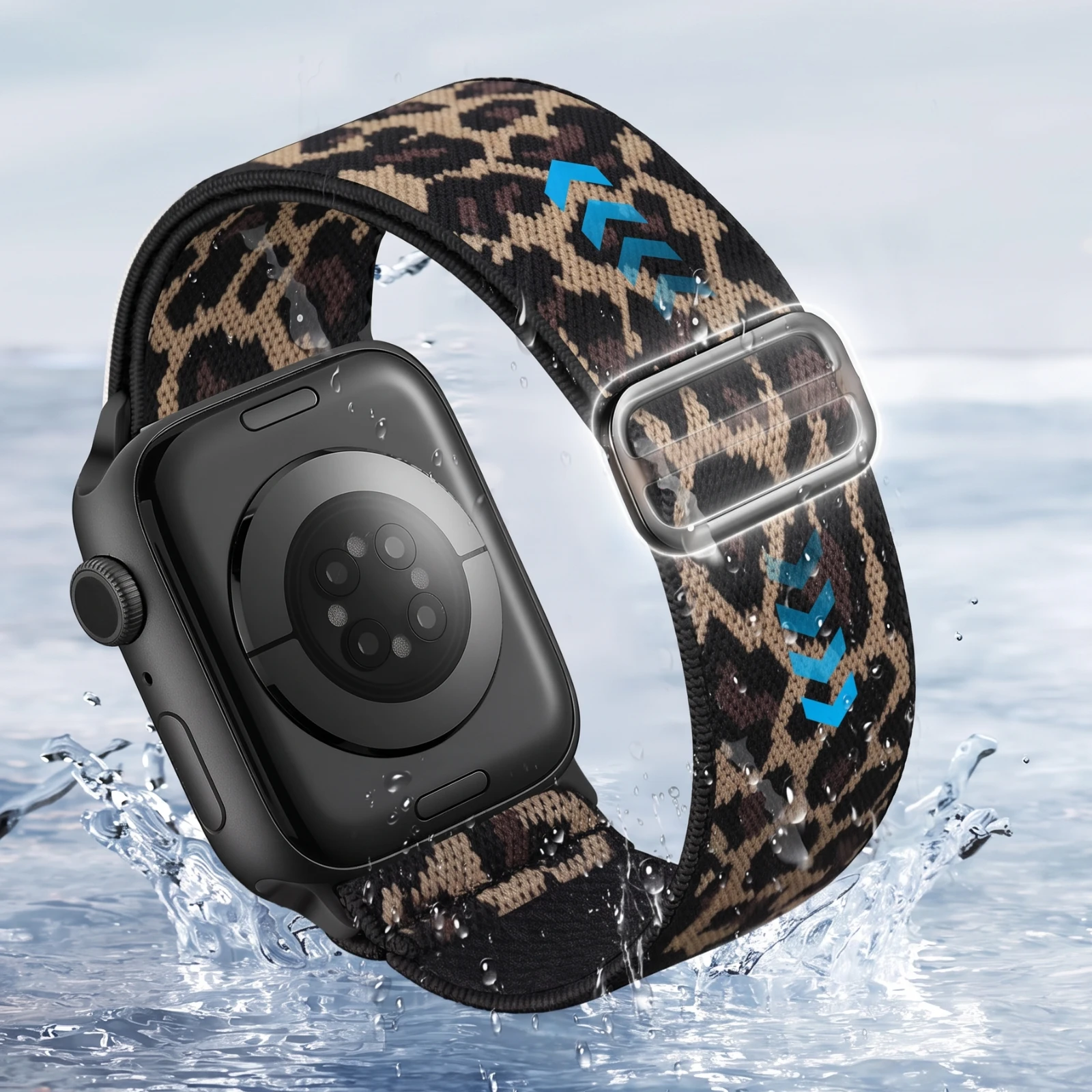 Leopard Stretchy Band for Apple Watch 44mm 45mm 46mm 49mm 42mm,Wrist Strap for iWatch Series 11-1, SE/Ultra 3 2 1,