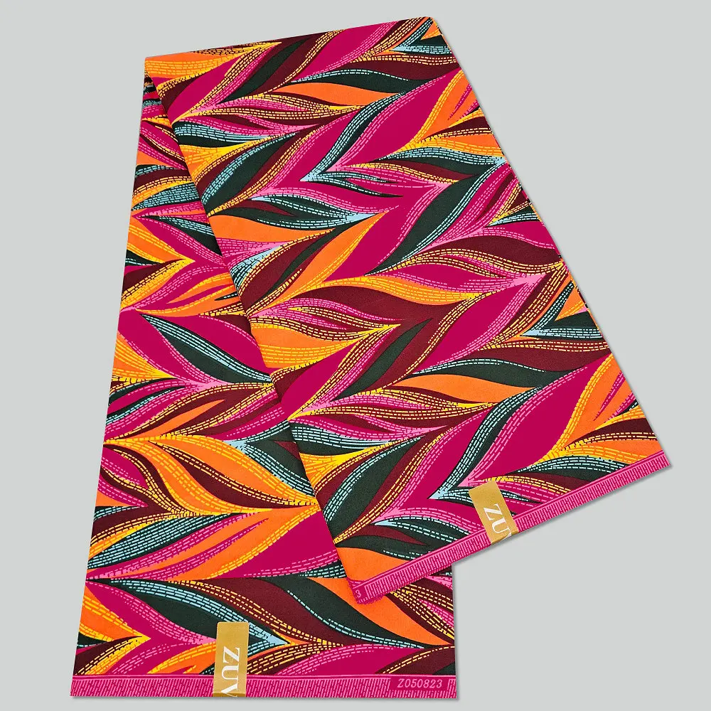 

New collection bright color wax prints fabric, 100% polyester textile, African style to sewing clothes, dress, headband, 5.22m