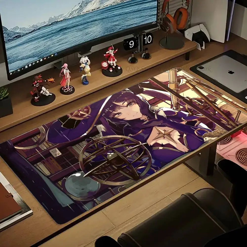 Mona Anime Game Genshin Impact Mousepad Non-slip Suitable For Office Computers Laptops E-sports Game Desk Mats XXL Keyboard