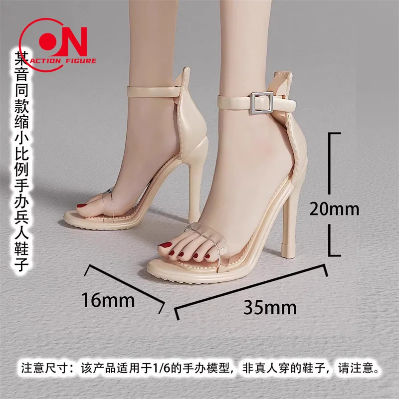 1/6 Scarpe col tacco alto con tacco sottile con cinturino singolo Modello accessorio adatto 12 '' bjd soldato femminile Action Figure Body Dolls