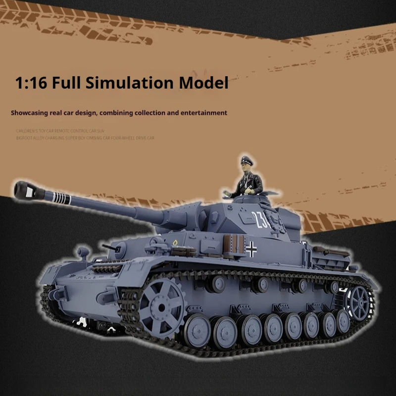 Henglongku Soldat Fernbedienung Deutscher Panzer IV F2 Panzer Simulation Fernbedienung Multifunktionales Kampfpanzer Modellfahrzeug