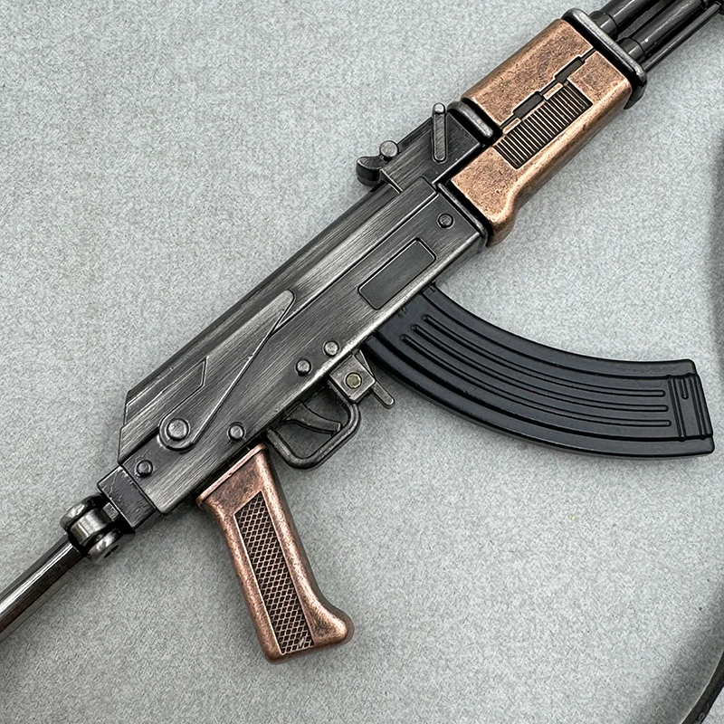 PUBG Battlegrounds AK47 Assault Rifle Replica 20 cm, Metallmodell, nicht befeuern, zusammenklappbarer Bestand, abnehmbarer Mag, Fan-Geschenk – Detail 4