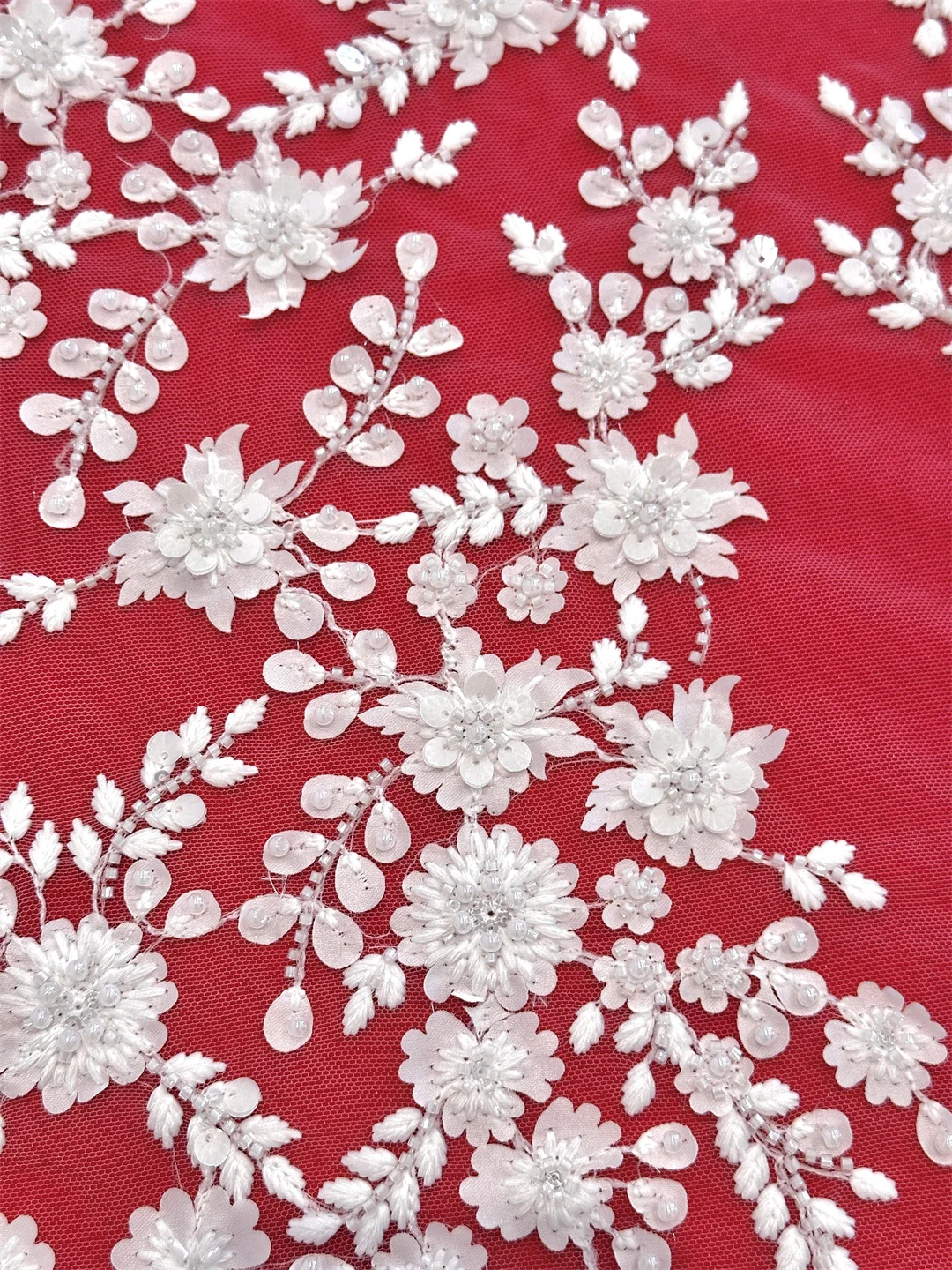 High quality,Beads With 3D Flowers,Decal, Embroidery French tulle net, African Fabric Lace, Party dresses .Weddings,Shirt