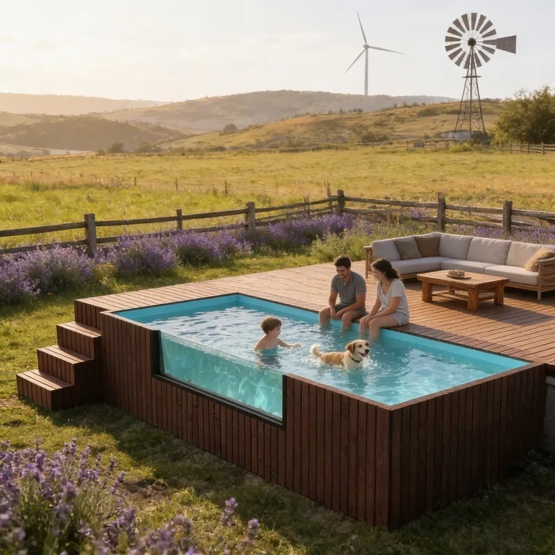 Rustproof Heavy-Gauge Steel Container Pool Steel Structure High Quality Outdoor Above Ground Container Swimming Pool for Villa