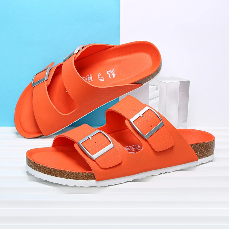 Summer men and women sandals Birken men sandals high quality men and women slippers outdoor beach cork slippers Large size 35-46