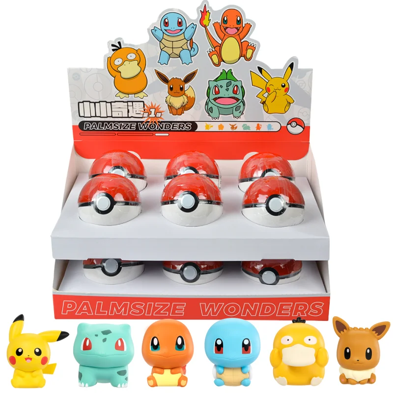 Pokemon Anime Action Figures Charmander Squirtle Pikachu Bulbasaur Mini Doll Original Genuine Model Ornament Children\'s Toy Gift