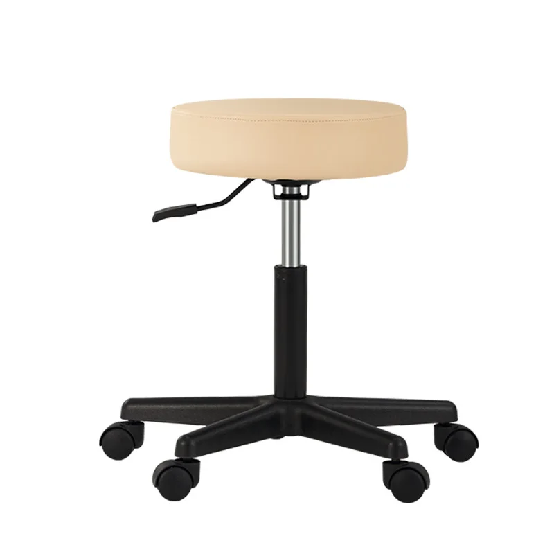 Pneumatic Lifting Beauty Chair Massage Technician Chair, Nail Art Hair Lifting Chair Household Rotating Silent Rolling Round