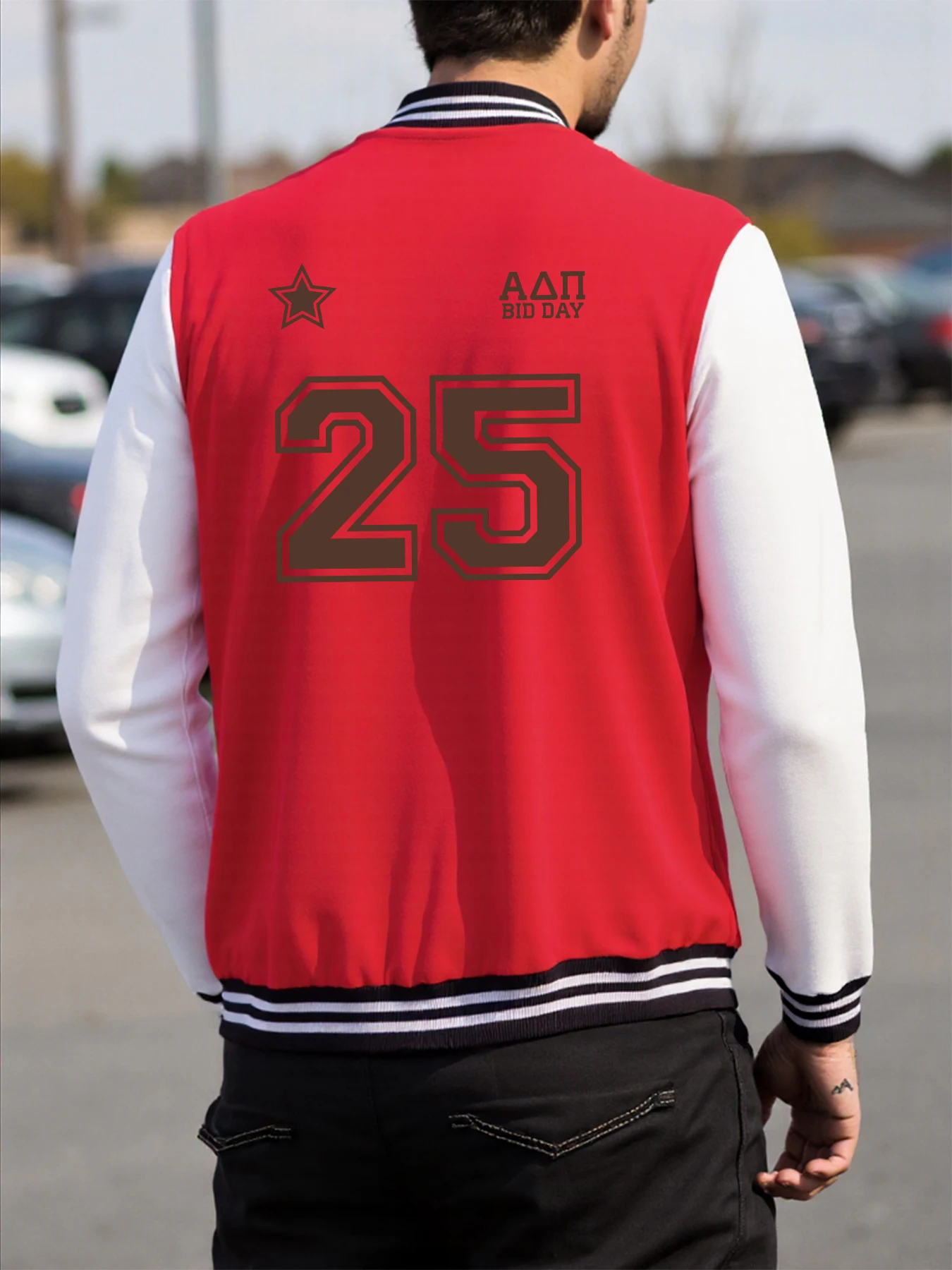 

Pentagram And Number 25 Bid Day Print Baseball Jersey Men Loose Pocket Clothes Colour Top Autumn Pullover Unisex Casual Coat