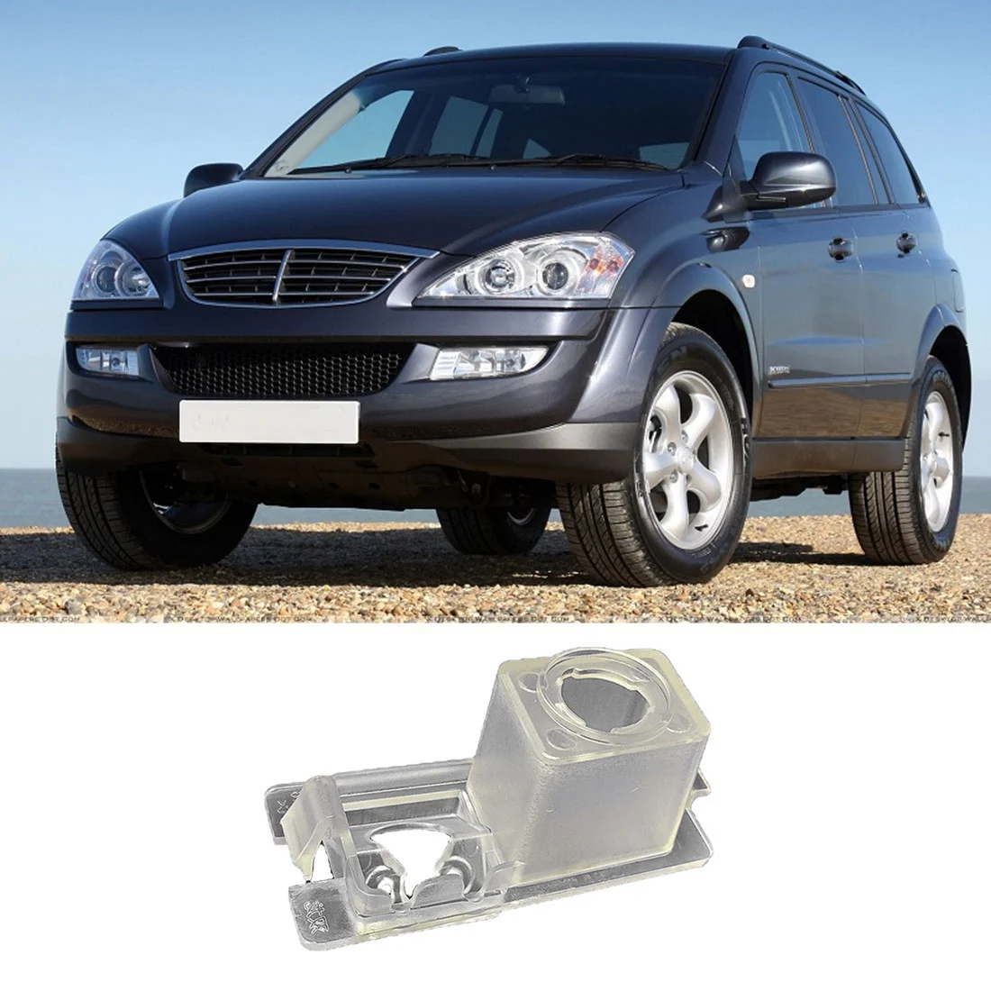 Soporte de cámara de visión trasera de coche, montaje de carcasa de luz de matrícula para Ssangyong Stavic Rodius Rexton Kyron Korando Actyon