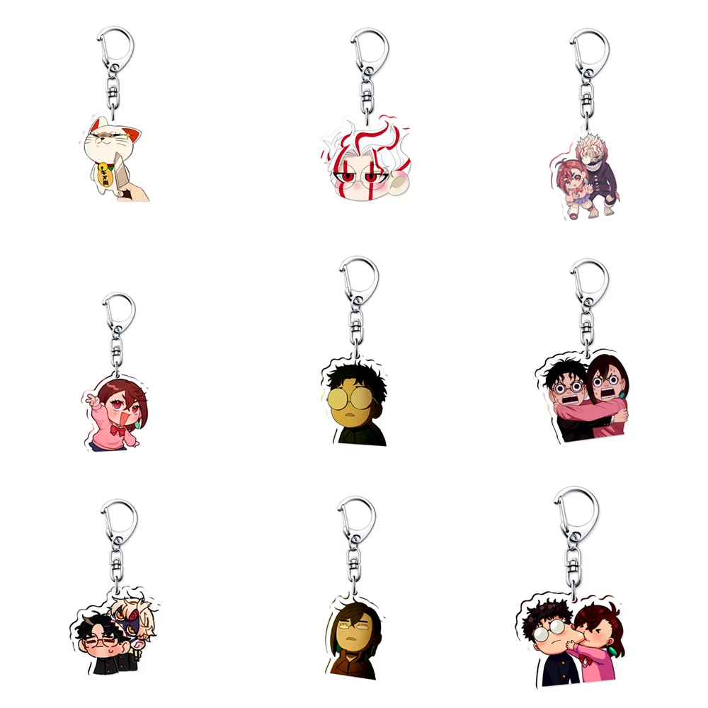 Anime Dandadan Momocute Cartoon Key Ring Keychain Jewelry Girl Pendant Accessories Bag Charms Acrylic Friends Children Gift