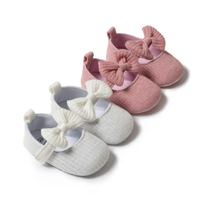 Chaussures de princesse coordonnantes à semelle souple pour filles, chaussures pour tout-petits, nœud mignon, printemps, automne, première fois, 0 à 18 mois