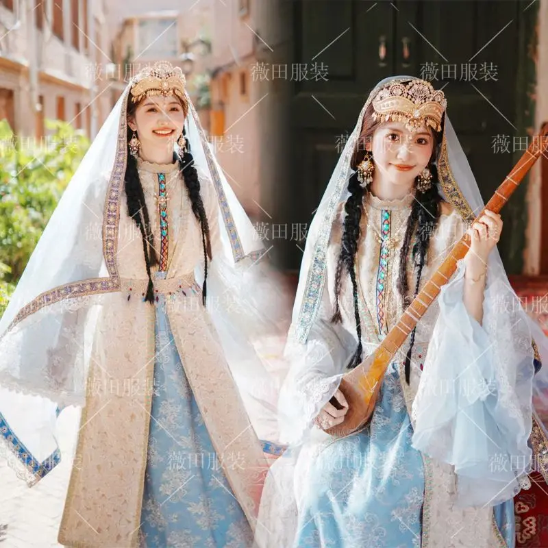 

Одежда для фотосъемки Юньнань Дали Лицзян для девочек, уйгурский этнический стиль, Xifu Begonia, такая же одежда