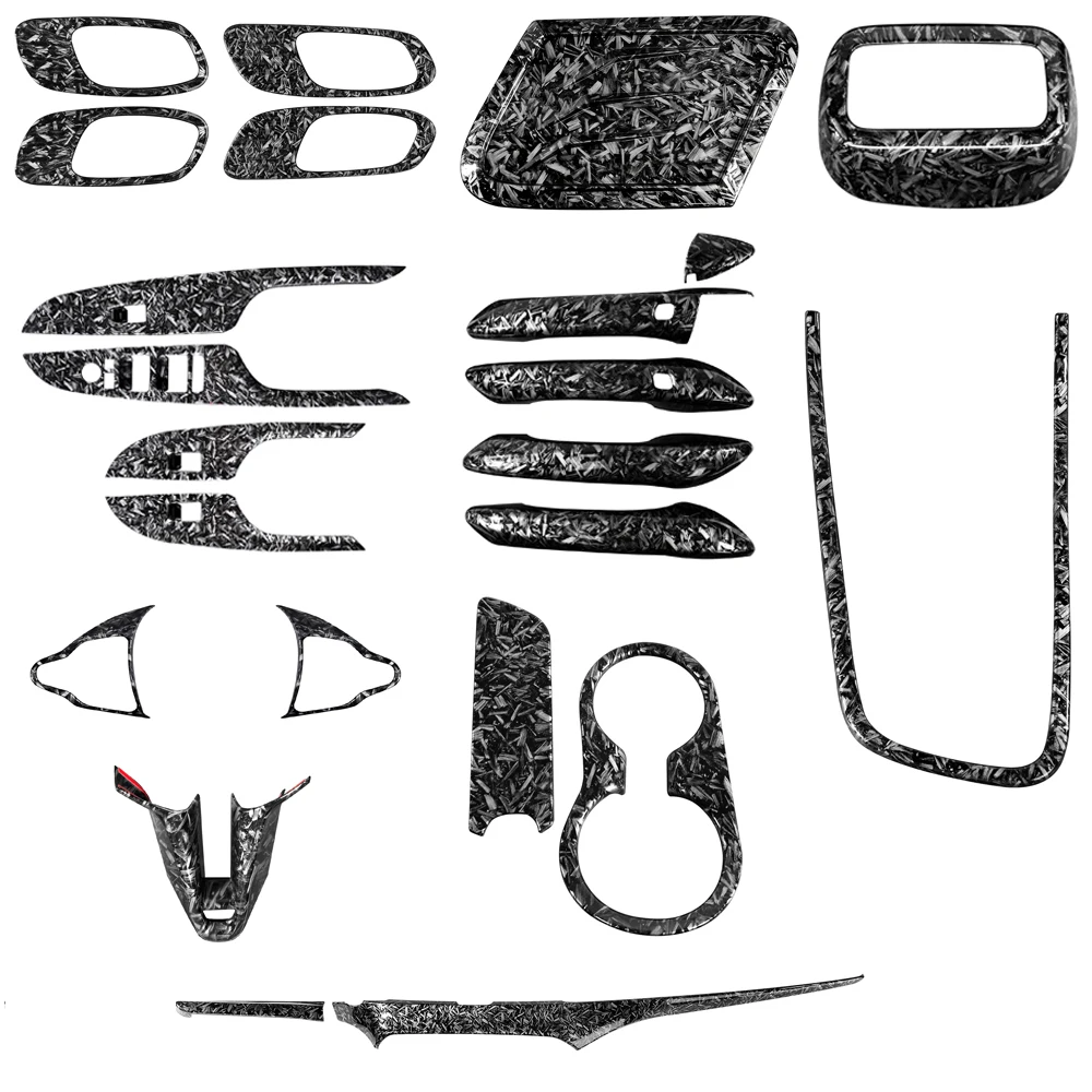 For Hyundai i20/N 2020-2026 Forged Black Exterior Door Handle Rearview Mirror Cover /Interior Trim Kit Tunning Accessories