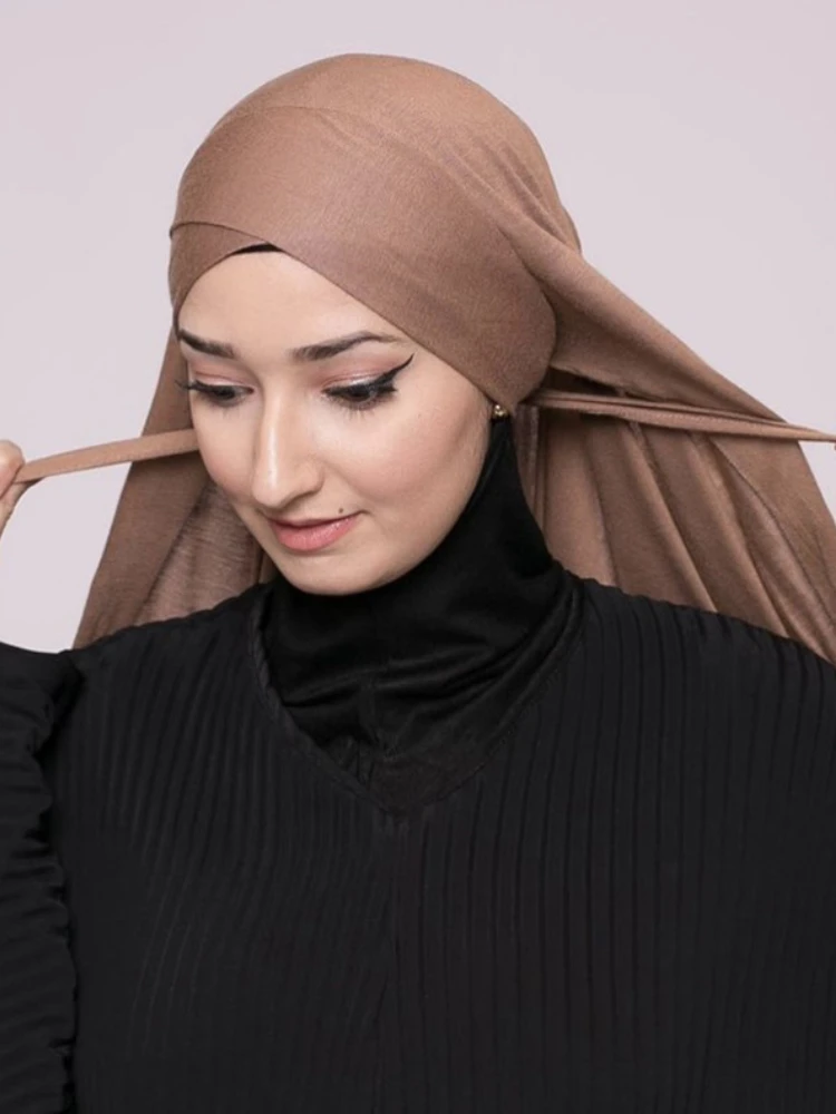 New Premium Instant Hijab Scarf Jersey Hijabs for Woman Turbans for Women Muslim Fashion Headscarf Turban Head Wrap for Women