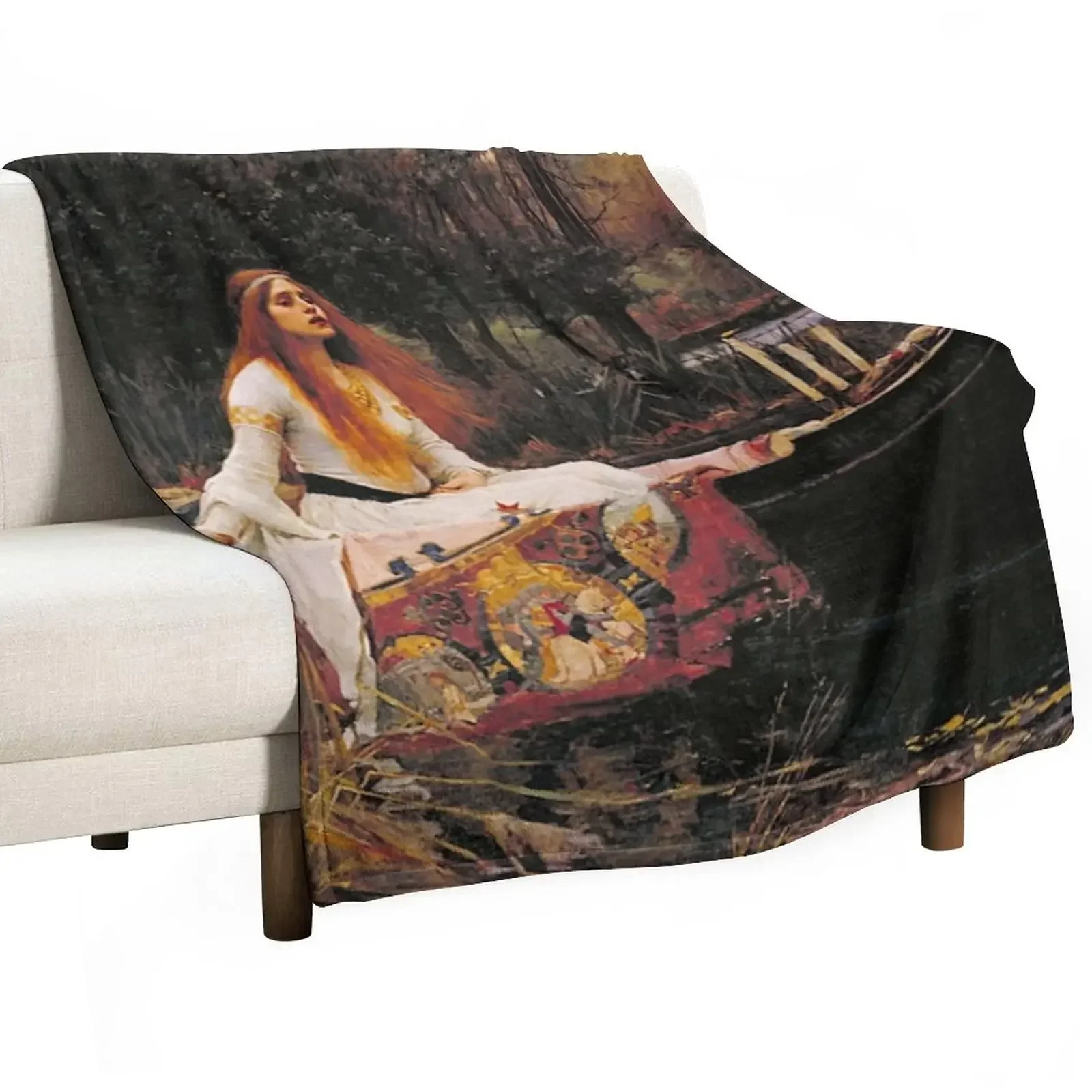 THE LADY OF SHALLOT - WATERHOUSE Throw Blanket Sofa Warm Large Flannel Blankets