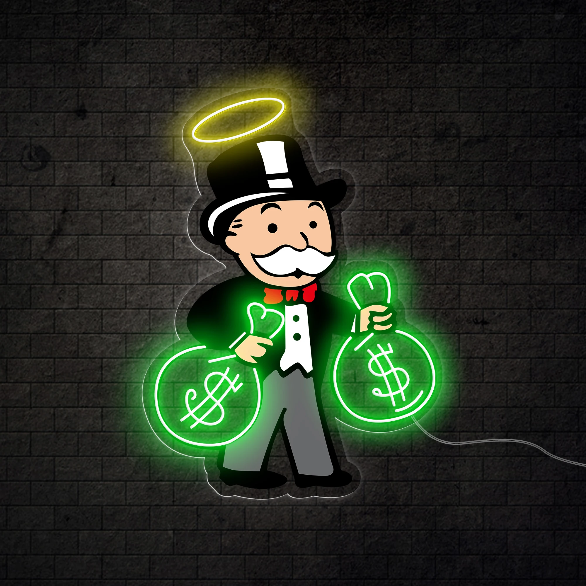 

Monopoly Man Money UV Neon Sign Acrylic Art Custom Neon Signs Bedroom Living Room Decor Wall Art Led Neon Light Decor