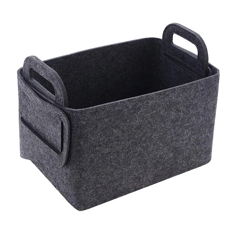 Foldable Felt Storage Basket Laundry Basket Desktop Sundries Large Capacity Storage Box Cosmetic Book Stationery Container